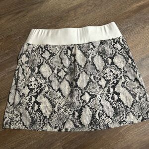 The Limited Black and White Snake Print Mini Skirt